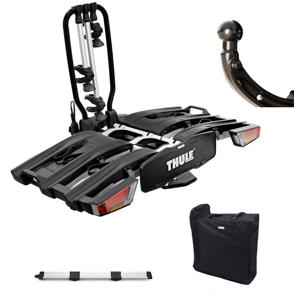 Thule EasyFold XT F 3 - 966500 - HULE 9665 EasyFold XT 3 Fix4Bike Fahrradtraeger faltbar - nur fuer FIX4BIKE Anhaengerkupplungen - inkl. Rampe und Tasche