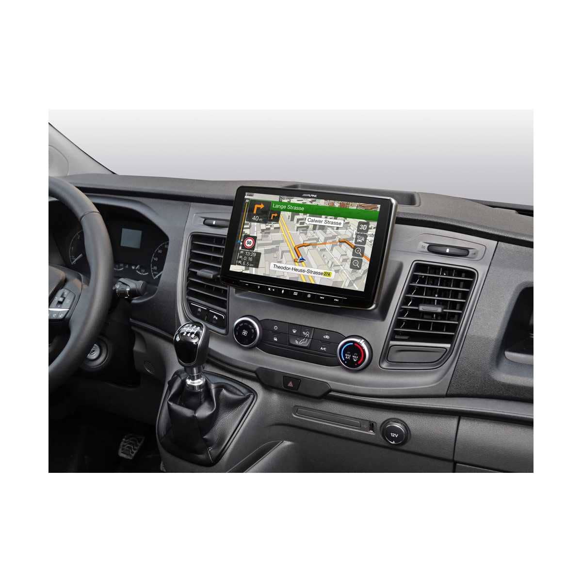 ALPINE HALO 9 Navigationssystem schwenkbar Ford Transit Custom ab Bj. 2018 - INE-F904TRA7S-SET