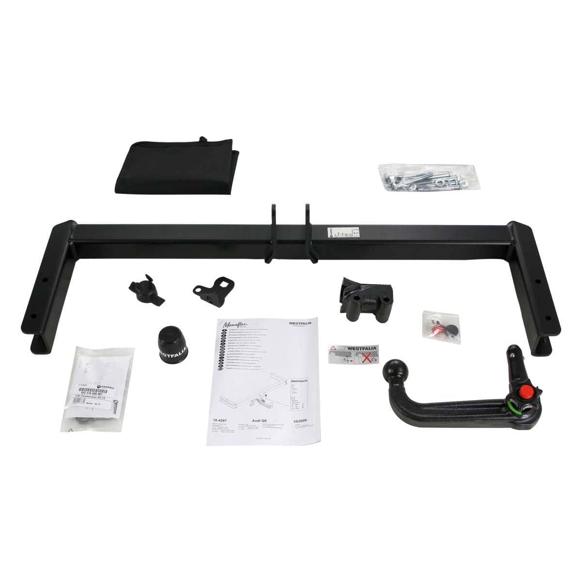 Westfalia Abnehmbare Anhaengerkupplung fuer Audi Q5 -BJ 10-2008-05-2016- - im Set mit 13-pol. fahrzeugspezifischem Elektrosatz - 305412900113