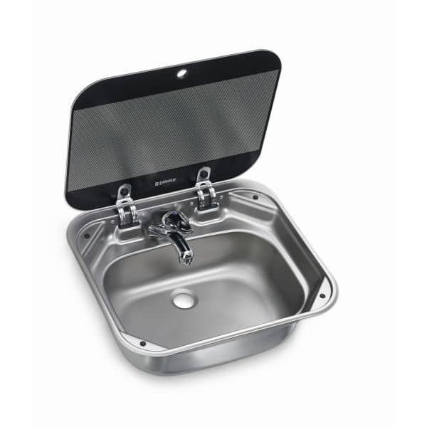 DOMETIC SNG 4237 Spülbecken rechteckig, mit Glasabdeckung, Edelstahl, 42x37 cm DOMETIC SNG 4237 Spuelbecken rechteckig- mit Glasabdeckung- Edelstahl- 42x37 cm - 9620018488