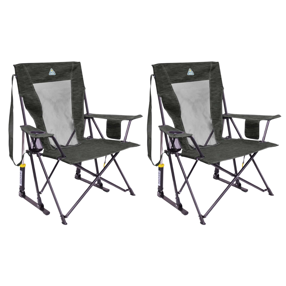 Set GCI faltbarer Schaukelstuhl Comfort Pro Rocker XL Heathered Charcoal 2 Stuehle - 520341