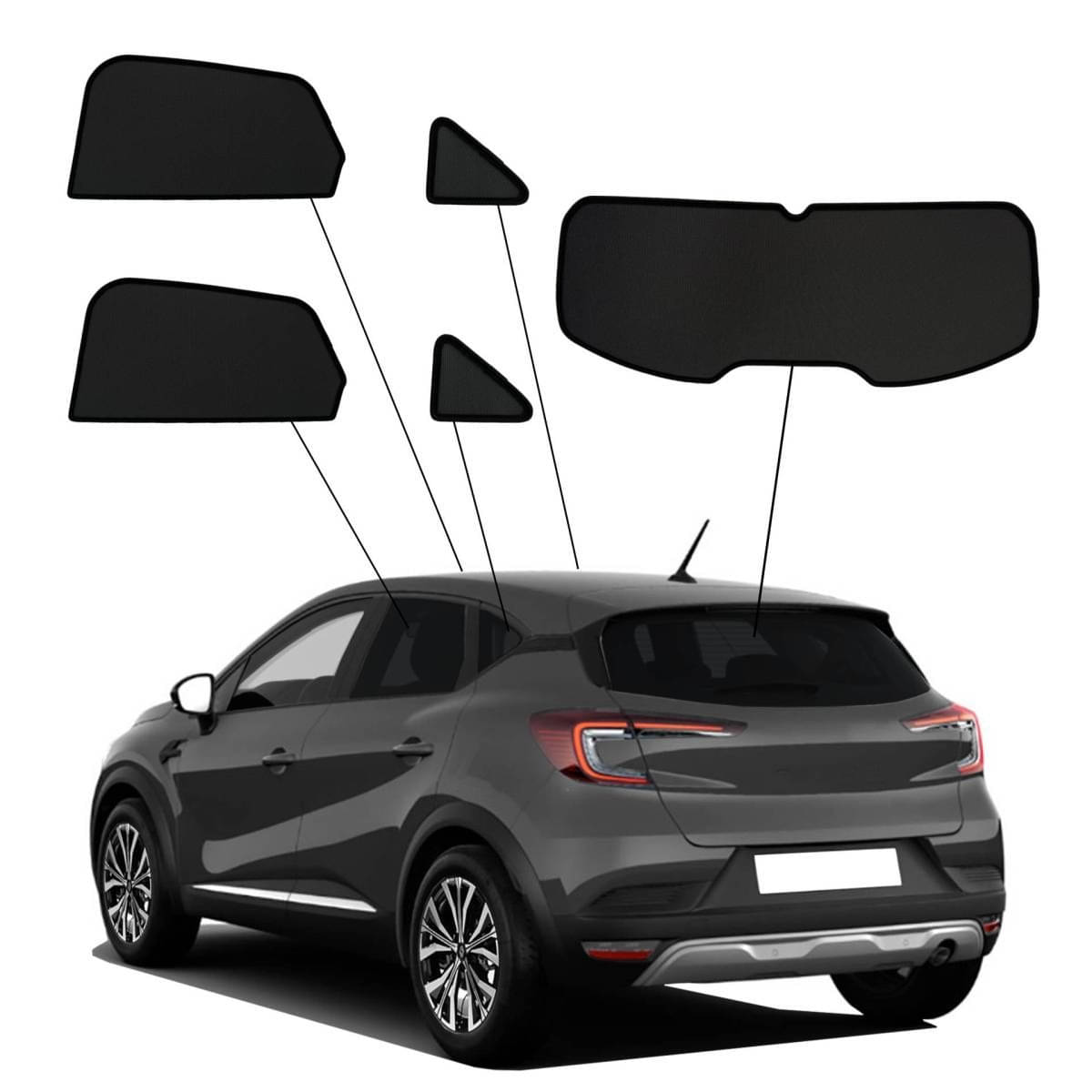 WINDESA SunClip Sonnenschutz - Sichtschutz Renault Captur ab Bj. 2020 Set ABC - sun-10456abc