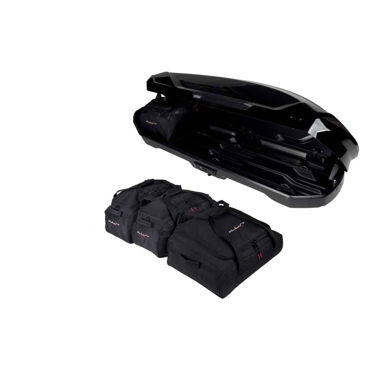 KJUST Dachboxen Taschen Set fuer Dachbox THULE MOTION 3 SPORT 4er-Set - 13170