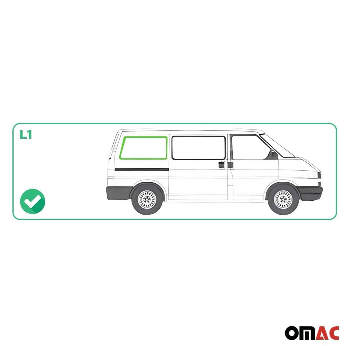 OMAC Seitenfenster Seitenscheibe VW T4 L1 Bj. 1990-2003 Hinten Rechts OMAC Seitenfenster Seitenscheibe VW T4 L1 Bj. 1990-2003 Hinten Rechts - 7521405-1RSFR