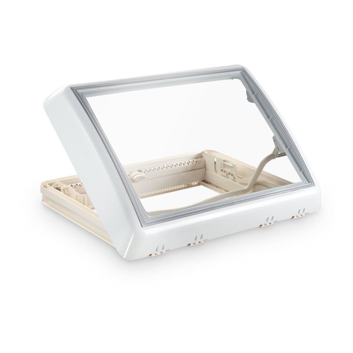 DOMETIC Vervangend onderdeel Vervangend glas zonder montagedelen voor Midi Heki / Midi Heki Style, wit Dometic Seitz Drucktaster mit Montageteilen fuer Mini Heki