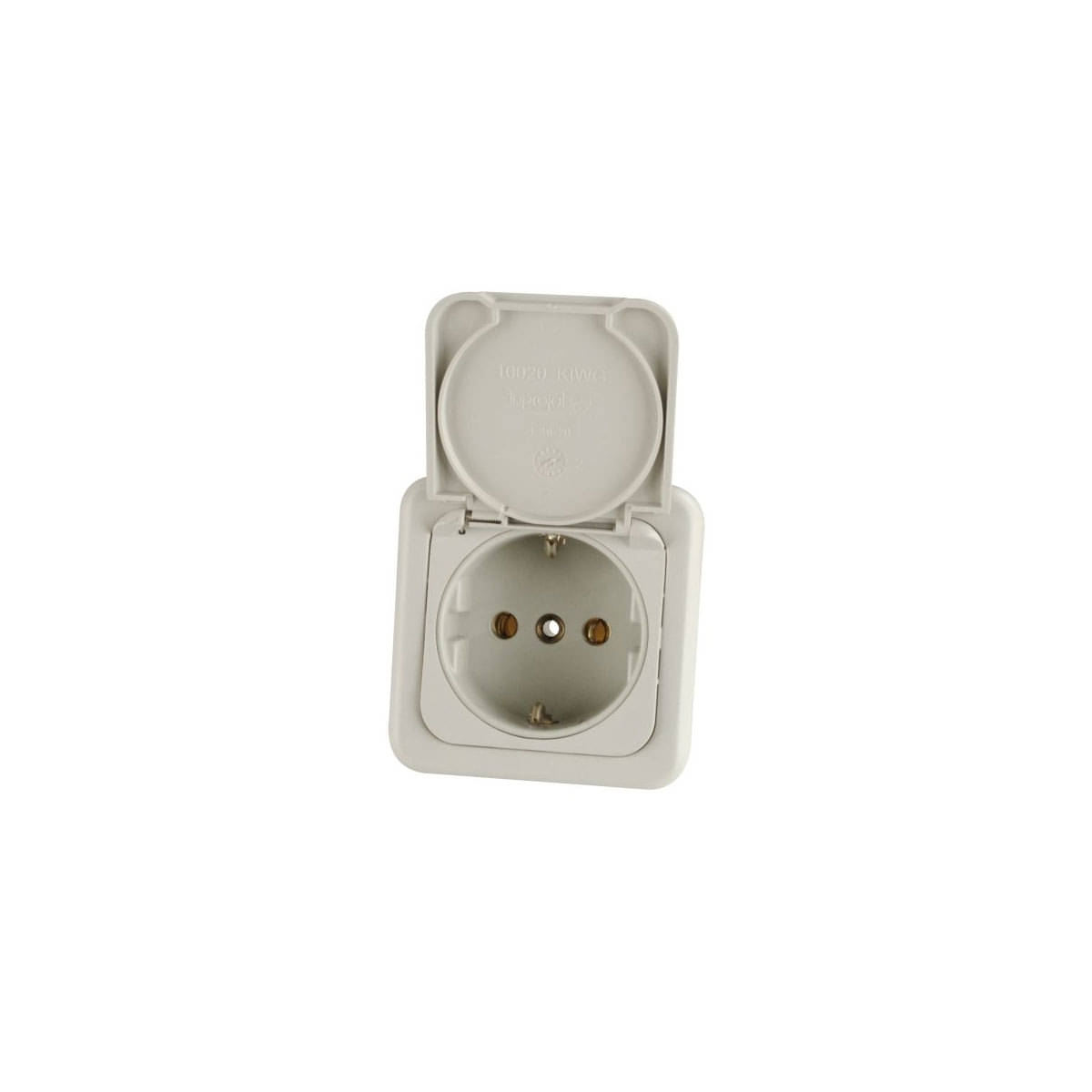 INPROJAL System 10.000 Einbau-Steckdose Schuko mit Klappdeckel grau - 10020 35 KLF VP 91G