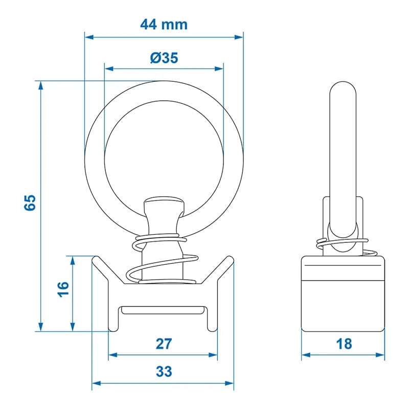 ProPlus Metalloese Fitting rund fuer Airline Zurrschiene - 342164S