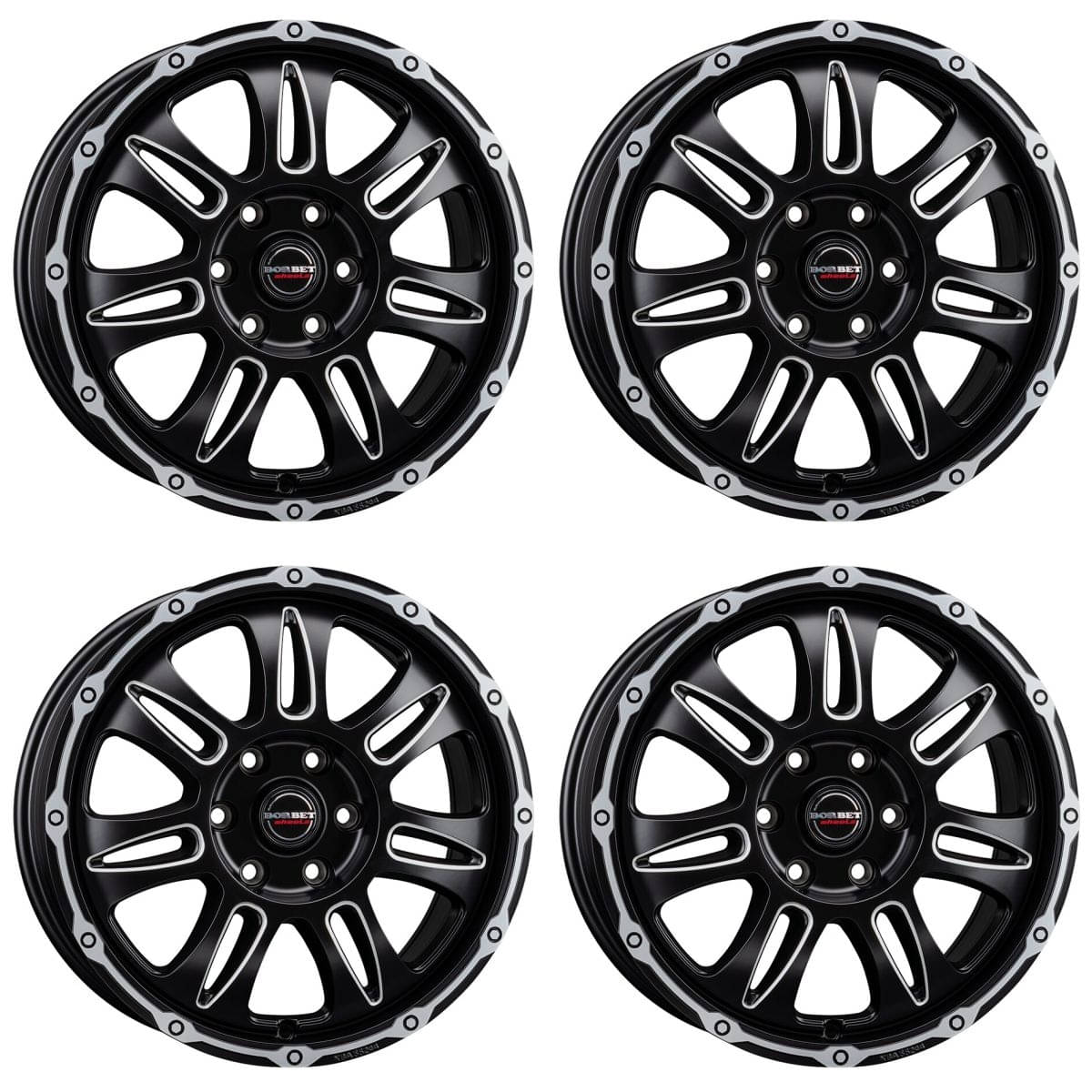 BORBET Alufelge CW8 black rim window polished matt 18 Zoll fuer MB Sprinter - VW Crafter 4er-Set - CW8 80848130684-1BRWPM