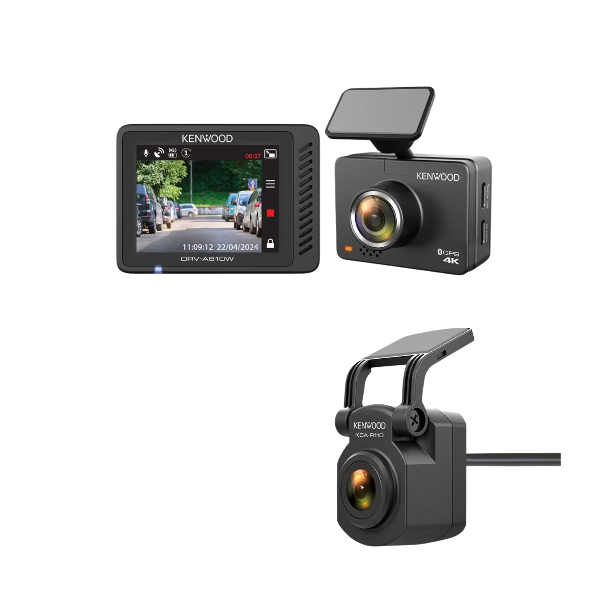 KENWOOD DashCam DRV-A610W inkl. Full-HD-Ruecksichtkamera KCA-R210