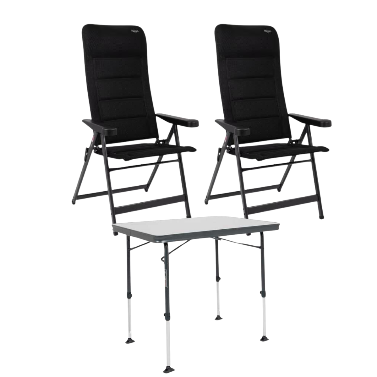 CRESPO Campingstuhl Air Deluxe AP/240-AD schwarz 2er-Set & Tisch Sevilla AP/245 80x60 cm schwarz CRESPO Campingstuhl Air Deluxe AP-240-AD schwarz 2er-Set - Tisch Sevilla AP-245 80x60 cm schwarz - 1149141 1151335