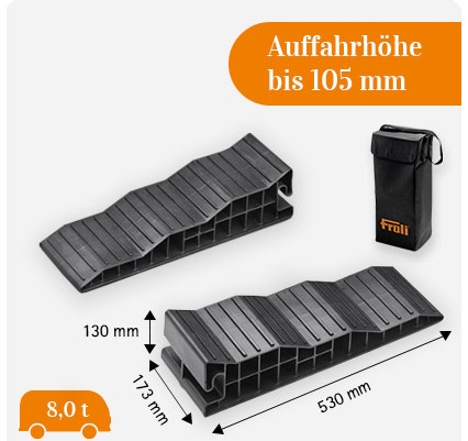 FROLI Stufenkeil Auffahrkeil 2er-Set mit Tasche schwarz - 47064