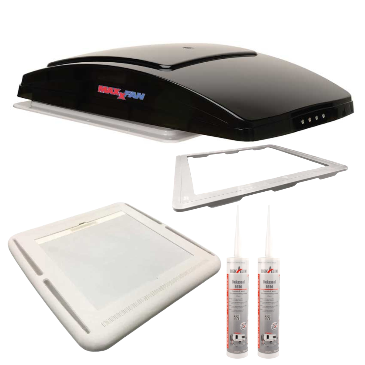 MAXXAIR MaxxFan Deluxe Dachlüfter smoke - Fiat Ducato-Set