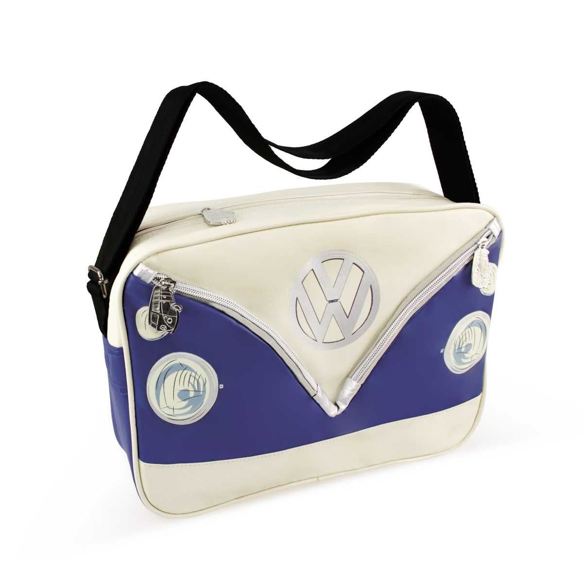 VW Collection VW T1 Bulli Bus Schultertasche blau-weiss - BUSL02