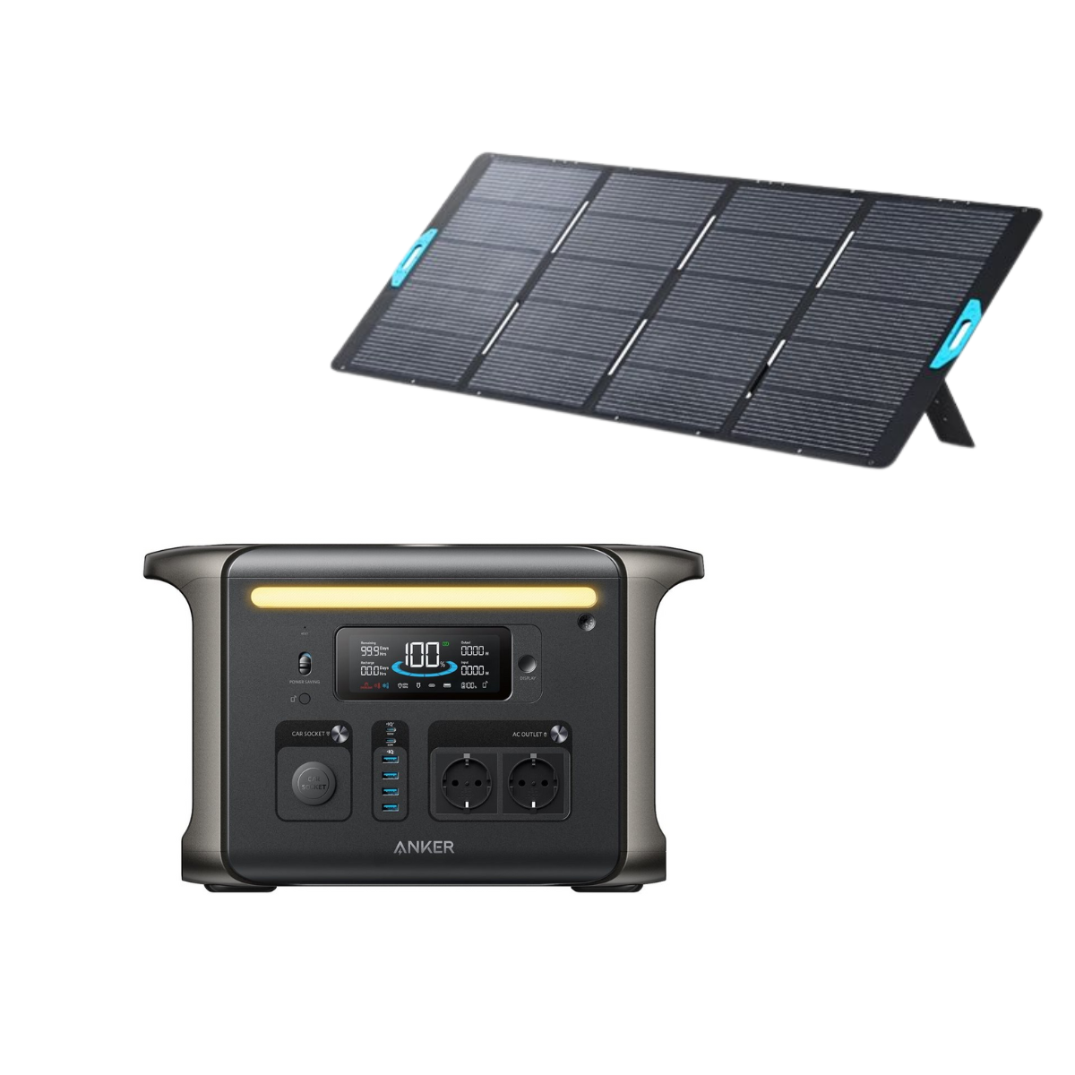ANKER SOLIX Camping Starter Set ANKER F1500 Powerstation + Faltbares Solarpanel PS400 ANKER SOLIX Camping Starter Set ANKER F1500 Powerstation - Faltbares Solarpanel PS400 - A1772311 A24370A1