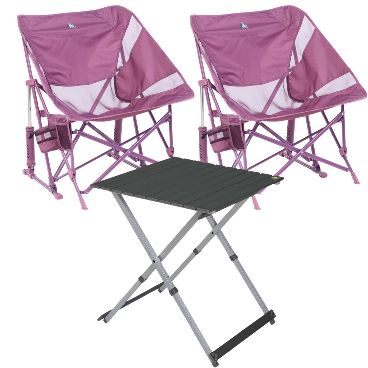 Set GCI Tisch Camp Table 25 & 2 Schaukelstühle Pod Rocker Elite Pastel Amethyst Set GCI Tisch Camp Table 25 - 2 Schaukelstuehle Pod Rocker Elite Pastel Amethyst - 431353 39226