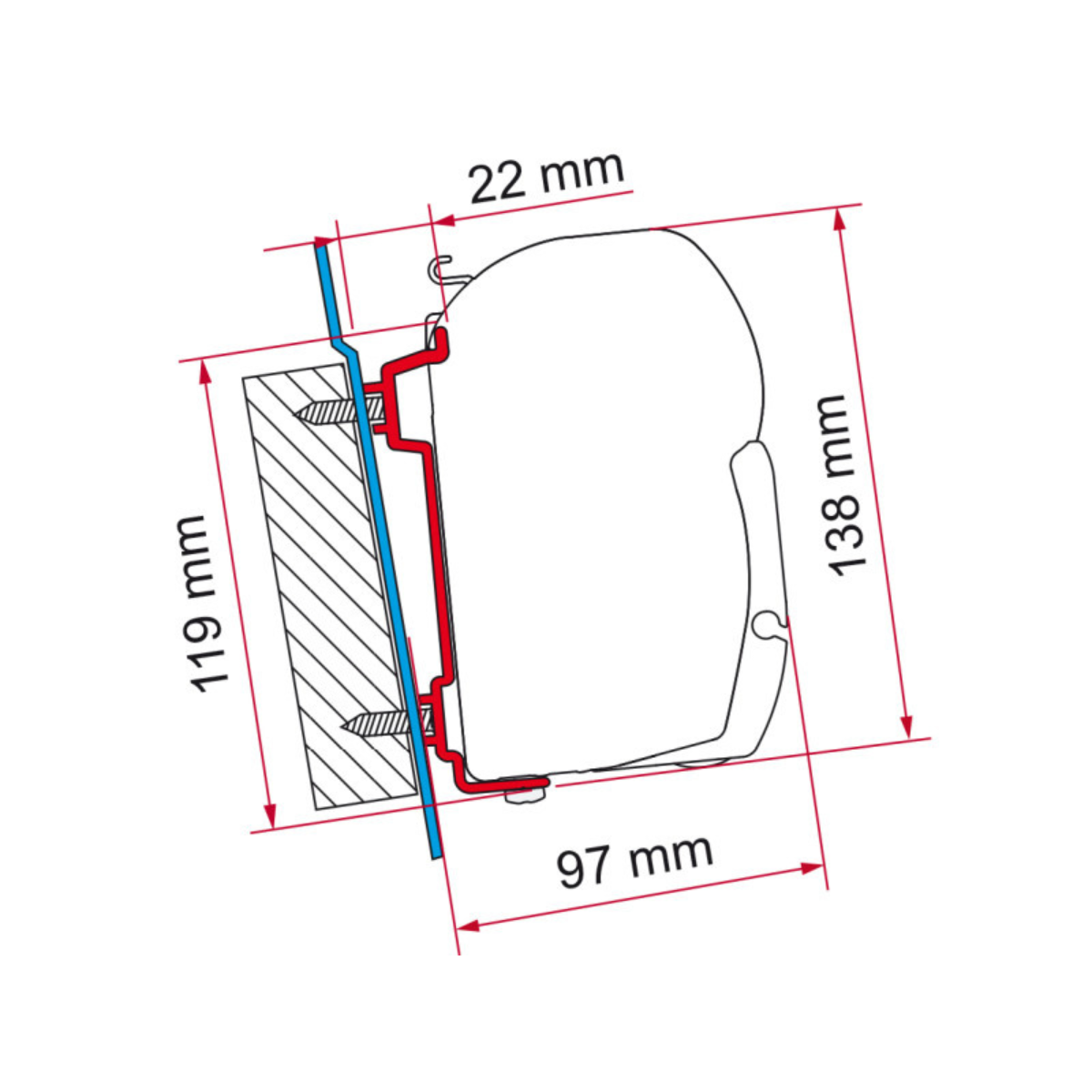 FIAMMA Adapter Kit Ford Transit Bj. 2006 - 2014 H2 H3 fuer Markise F45 ZIP 98655-741