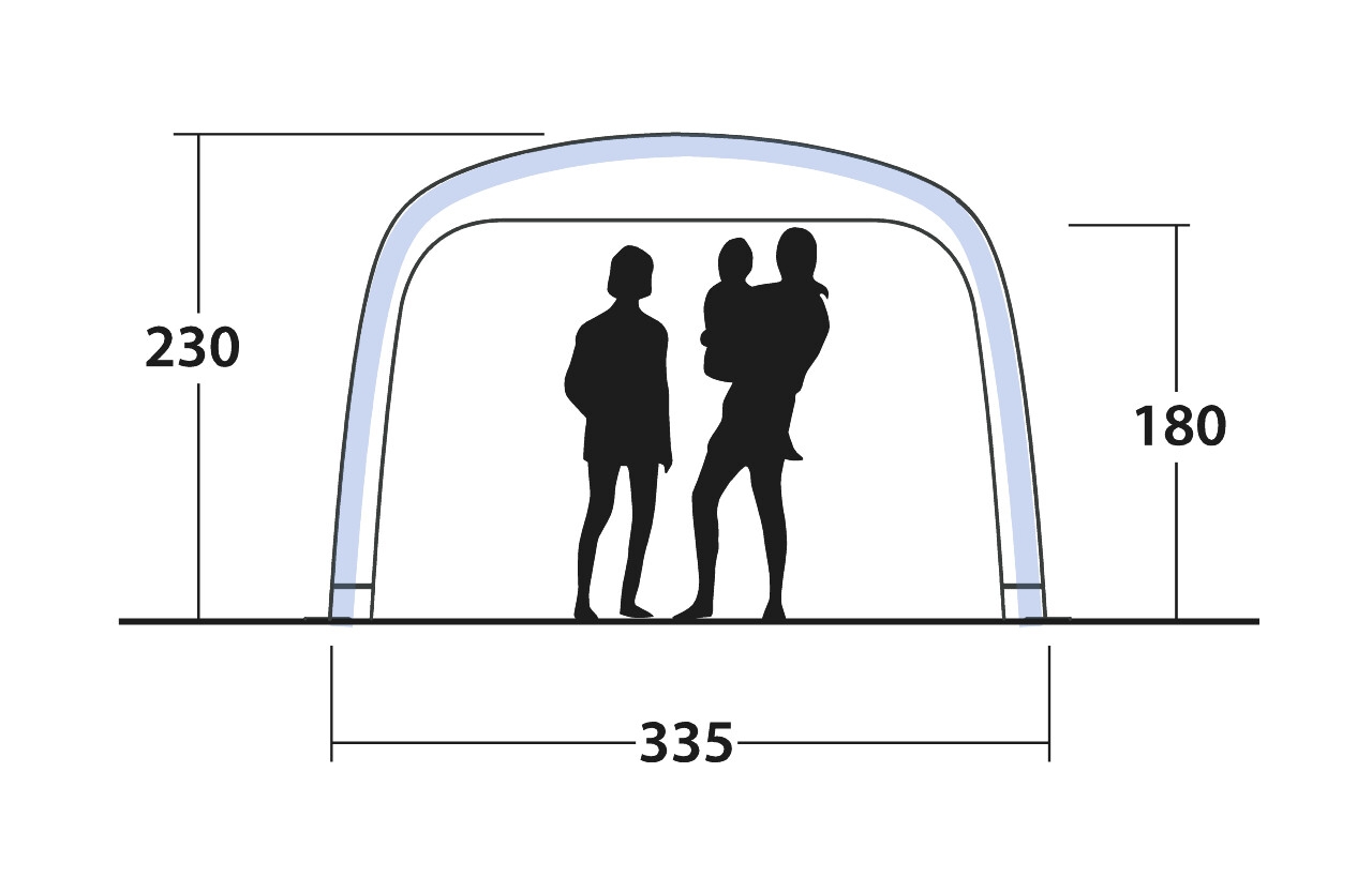 Outwell Pavillon Air Shelter 335 x 335 x 230 cm grau - 111222