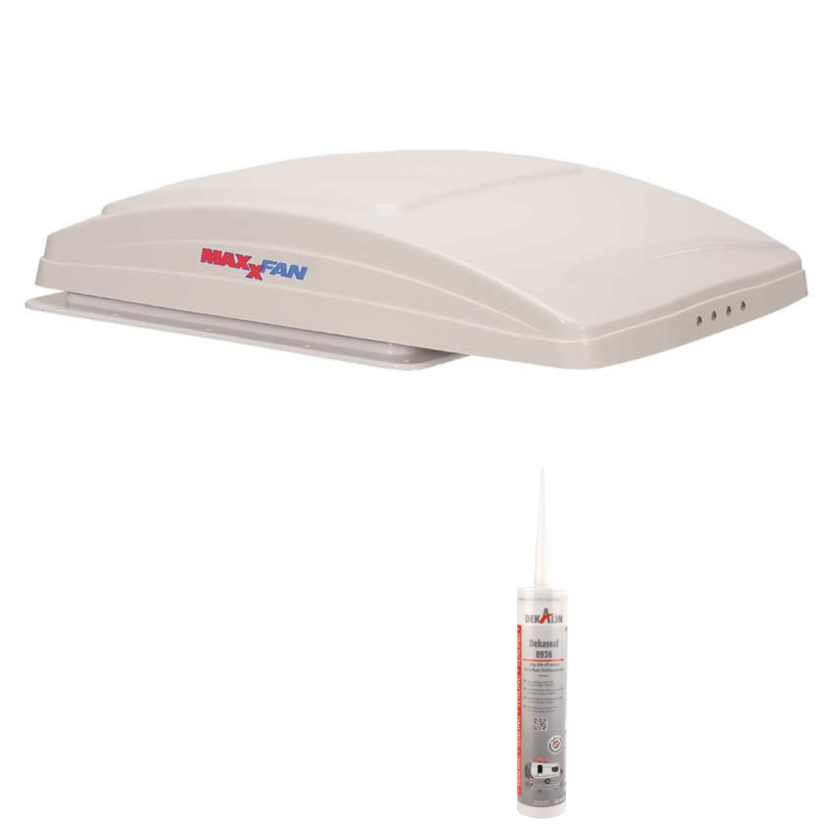 MAXXAIR MaxxFan Deluxe Dachluefter weiss - DEKAseal 8936 Dichtmasse im Set - 00-7000KI40