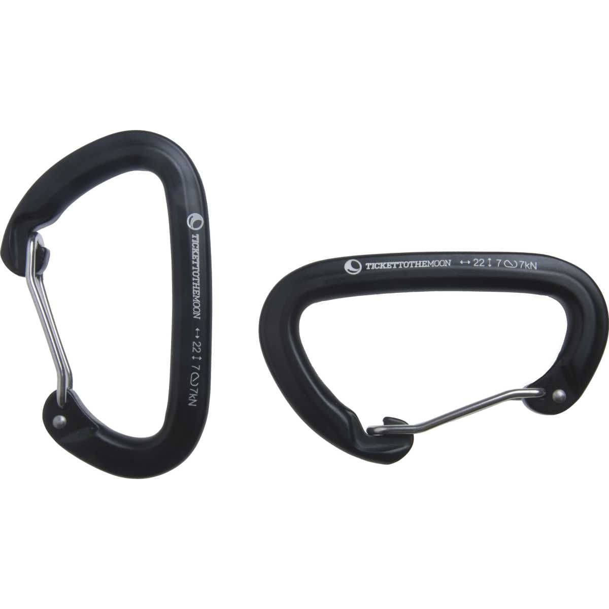 TICKET TO THE MOON Aluminium Carabiner 22kN 2200 kg 2er-Set - TMBINER22