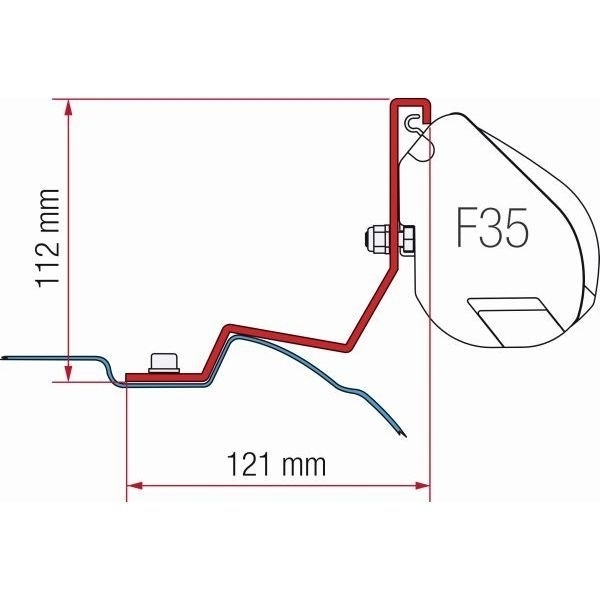 Markise FIAMMA F35 Pro Royal grey 270 cm Gehaeuse Deep black inkl. Adapter Mercedes Viano Vito V Klasse