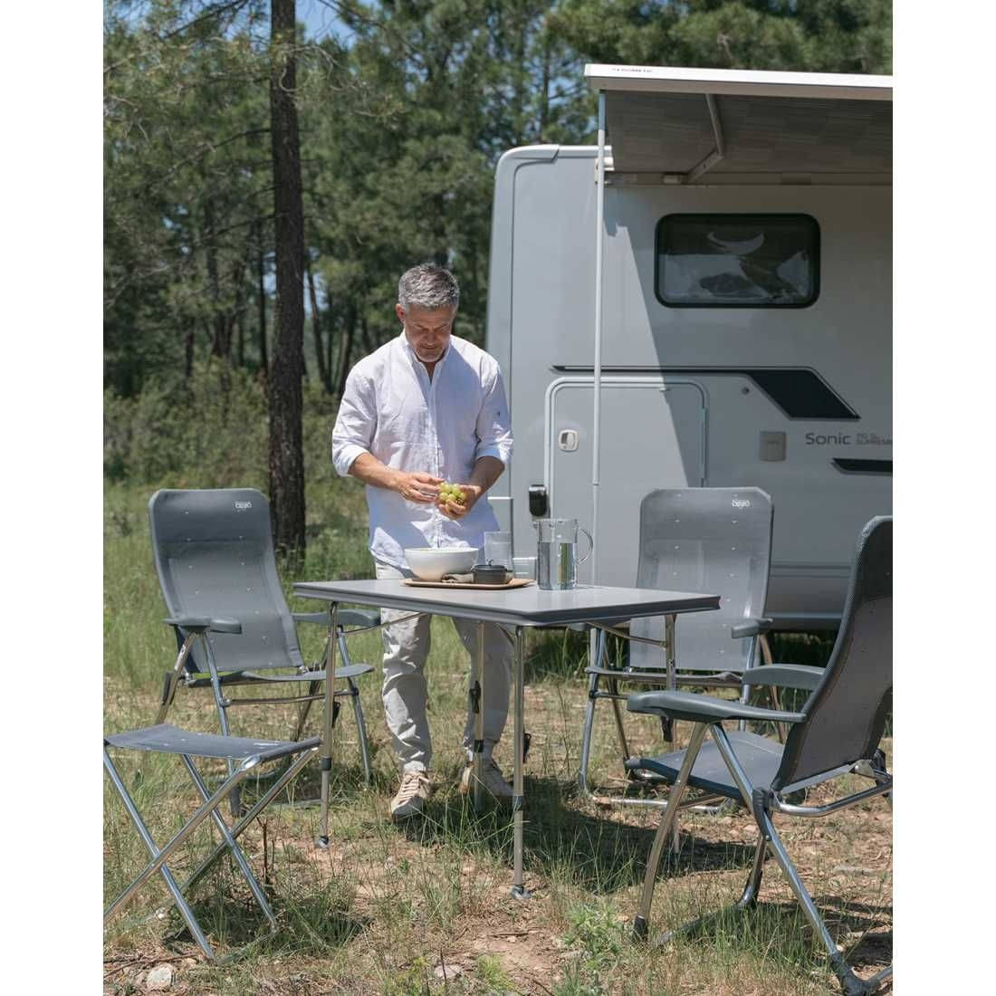 CRESPO Campingtisch Ligero AL-247 110 x 70 cm grau - 1151378