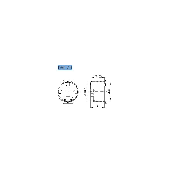 INPROJAL System 10-000 20.000 Beruehrungsschutzdose fuer Steckdosen Ø 50 mm - D50 ZR