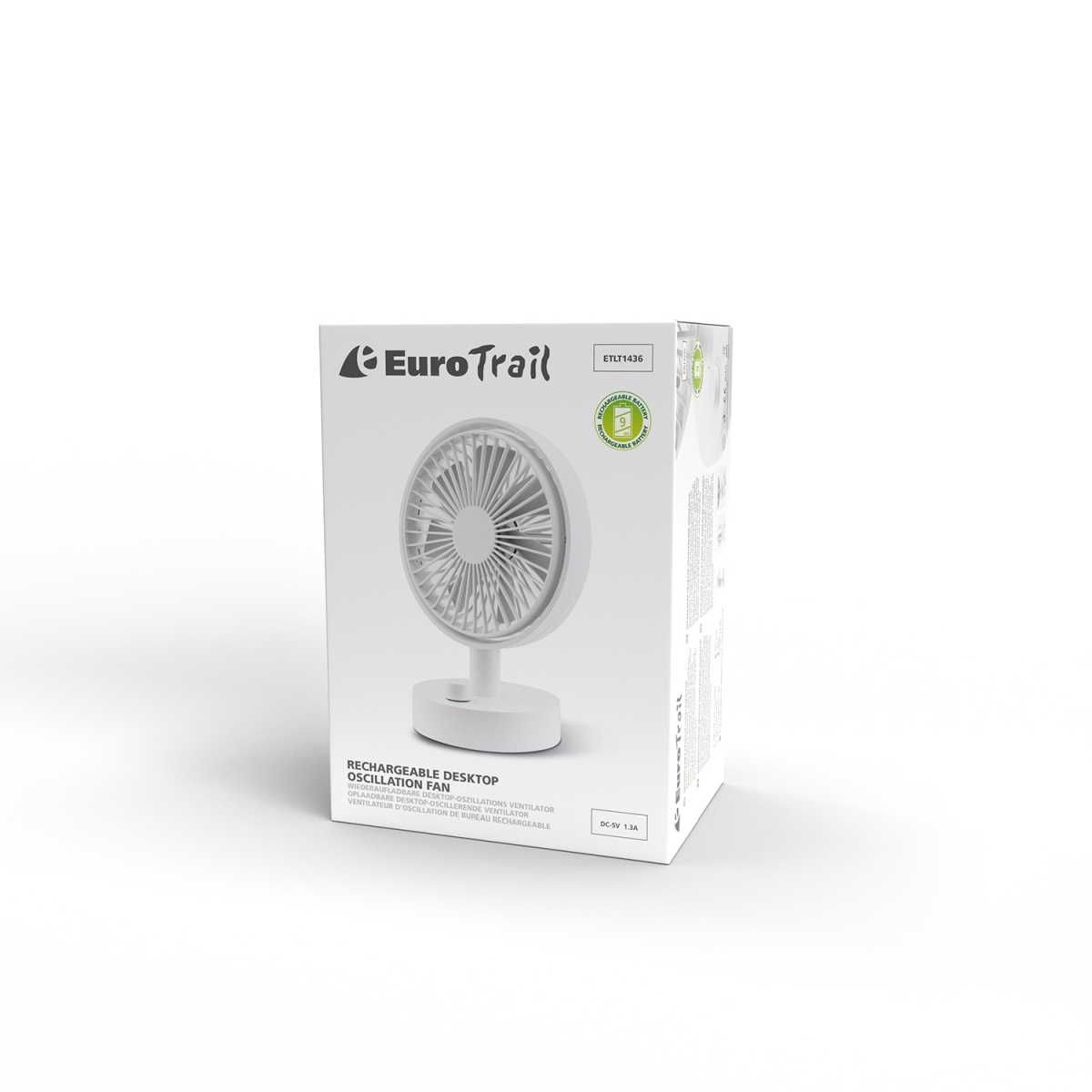 EuroTrail Akku-Tischventilator Weiss - ETLT1436