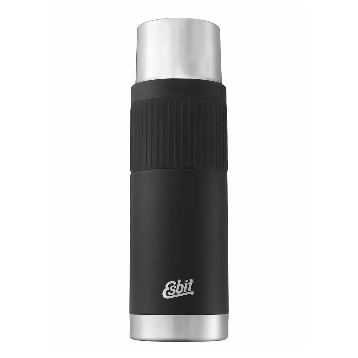 ESBIT Edelstahl Isolierflasche SCULPTOR 1000 ml Schwarz mit Manschette - VF1000SC-SL-BK