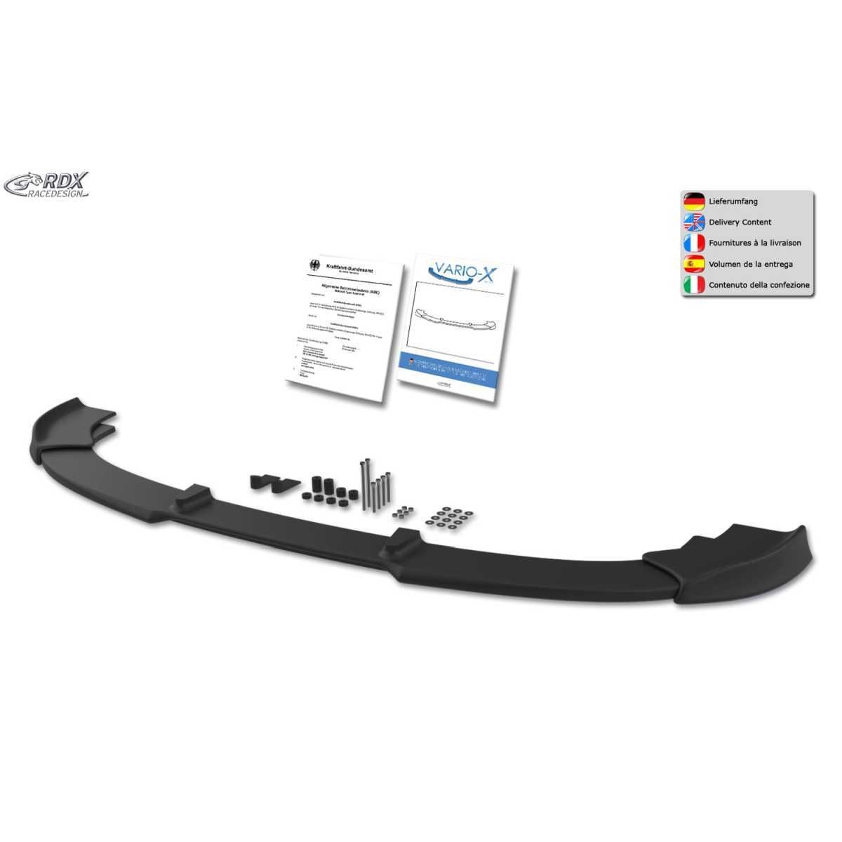 RDX Racedesign Frontspoiler Frontlippe VARIO-X fuer VW T5 Transporter Bj. 2003-2009 mit unlackierter Stossstange - RDFAVX30592