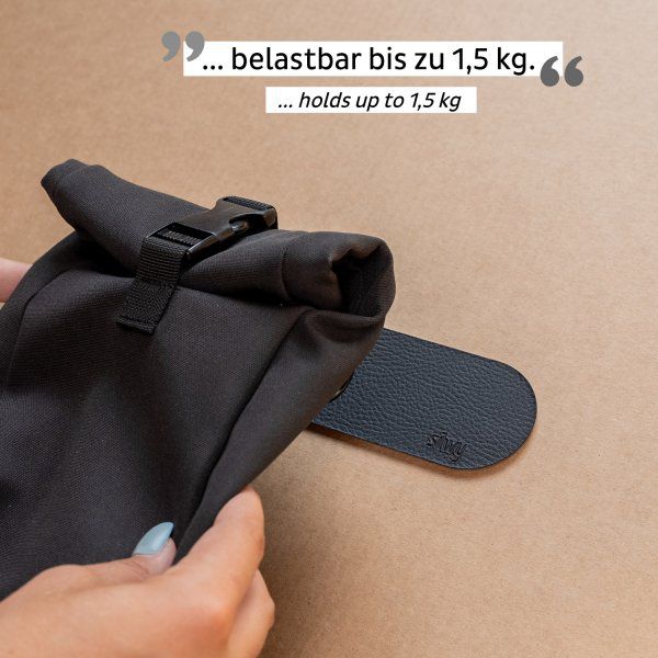 SILWY Magnet Tasche S inkl. Metall Leiste 25 cm BLACK haelt bis zu 15 kg MT-S-25-B