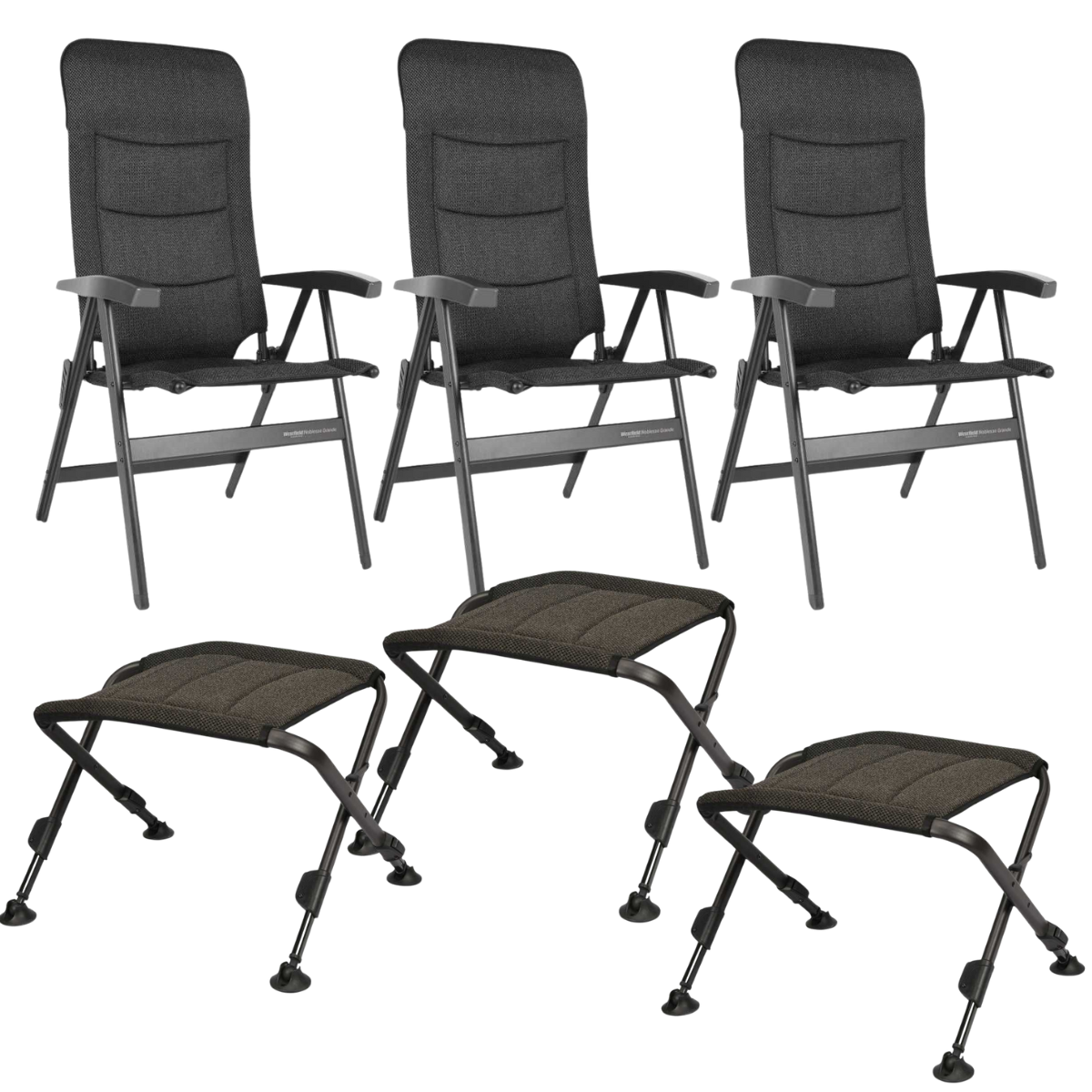 WESTFIELD Campingstuhl Noblesse Grande brown melange - Beinauflagen OBLIGE 3er-Set - 101-102 BM 101-806 BM