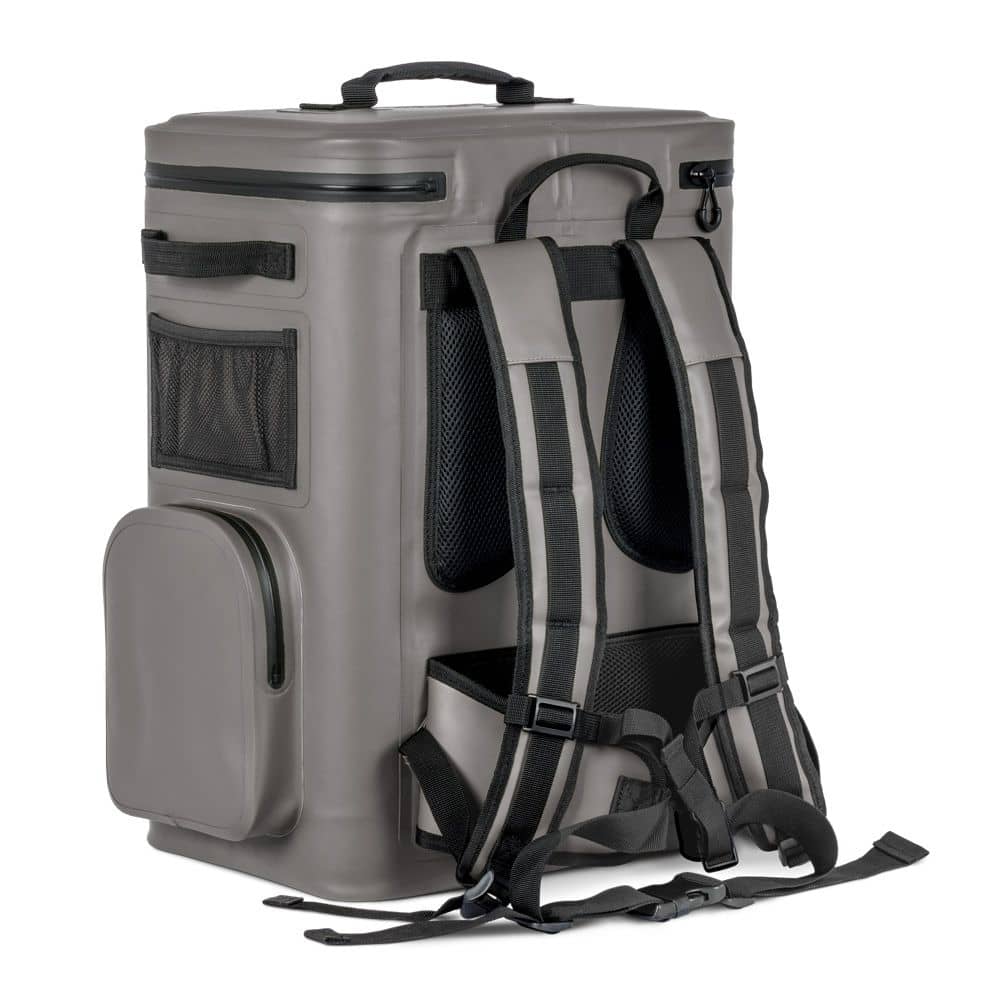 PETROMAX Kuehlrucksack 27 Liter grau mit Kuehlakku 210 mm - Isolierflasche 1-5 L - Aktionsset - BKPK27-GRAU-G-SET-210
