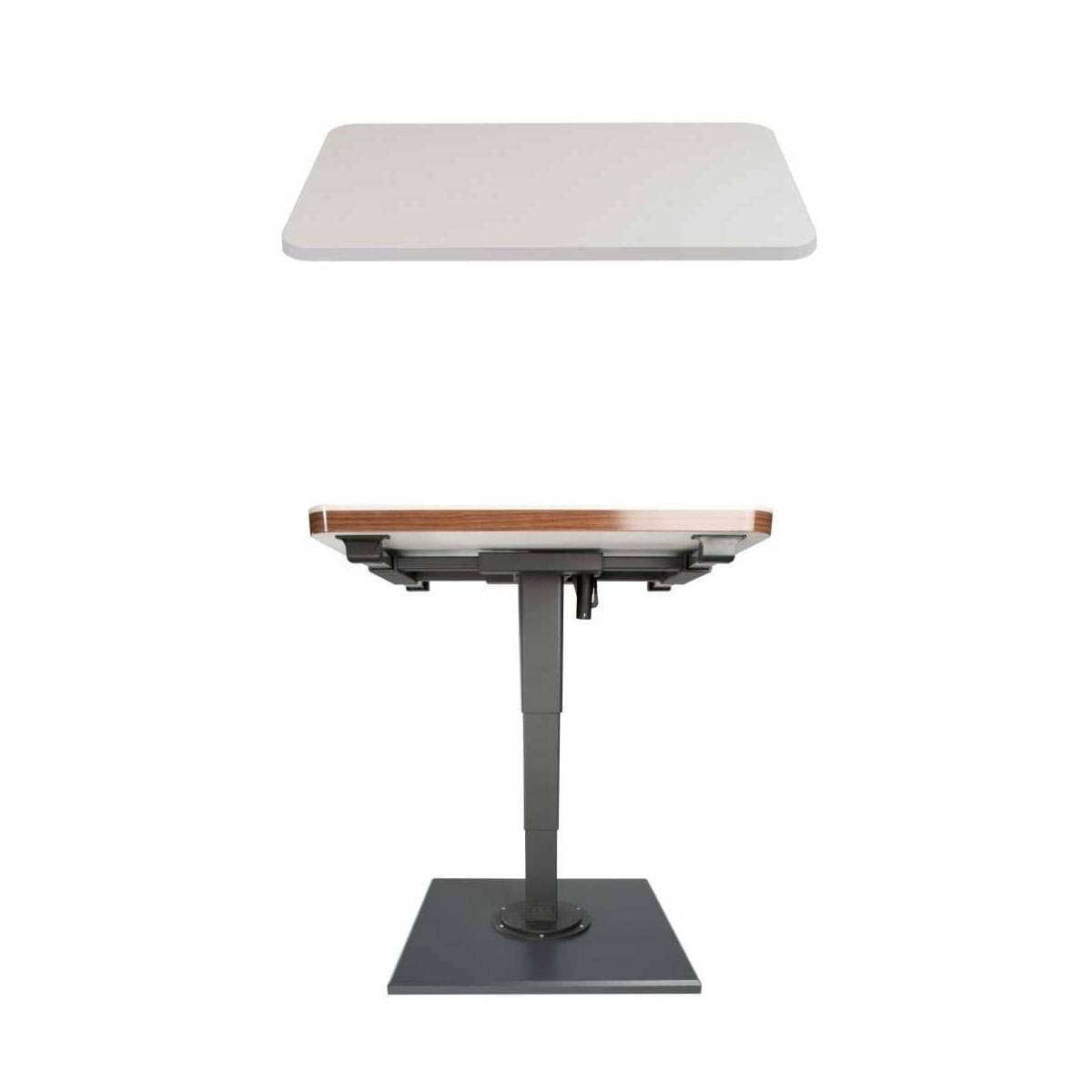 ILSE TECHNIK Klick-Klack Liftgestell mit Verdrehung und Verschiebung 5894 inkl. Leichtbautischplatte weiss hochglanz 75 x 95 x 2-8 cm