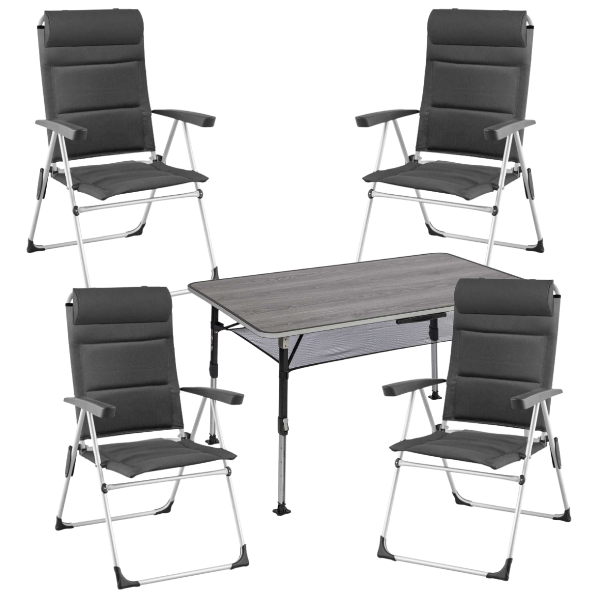 BRUNNER Campingstuhl ARAVEL CAMPER 4er-Set - Tisch ELU NG 120 - 0404093N.C25 0406043N