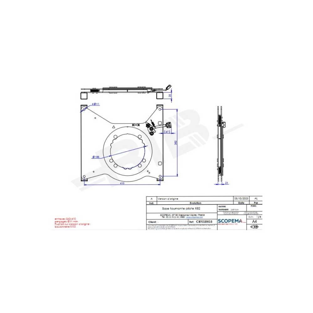 SCOPEMA Drehkonsole Renault Trafic III ab Bj- 2014 -Opel Vivaro B Bj. 2014-2019 Fahrerseite - CBTO20G3