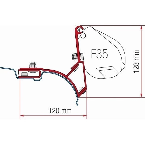 Markise FIAMMA F35 Pro Royal grey 270 cm Gehaeuse Deep black inkl. Adapter VW T5 T6 Multivan Transporter ohne C-Schiene