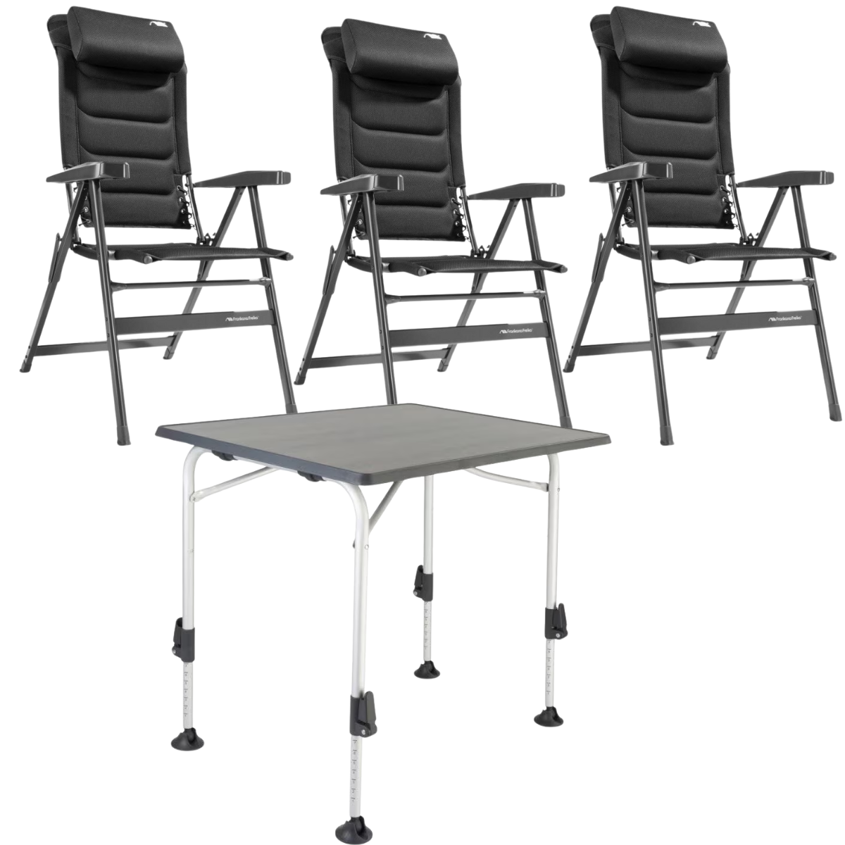 FF Kollektion Stuhl HighQ Comfortable Blackline 3er-Set & Tisch HighQ Blackline 115x70 cm FF Kollektion Stuhl HighQ Comfortable Blackline 3er-Set & Tisch HighQ Blackline 115x70 cm