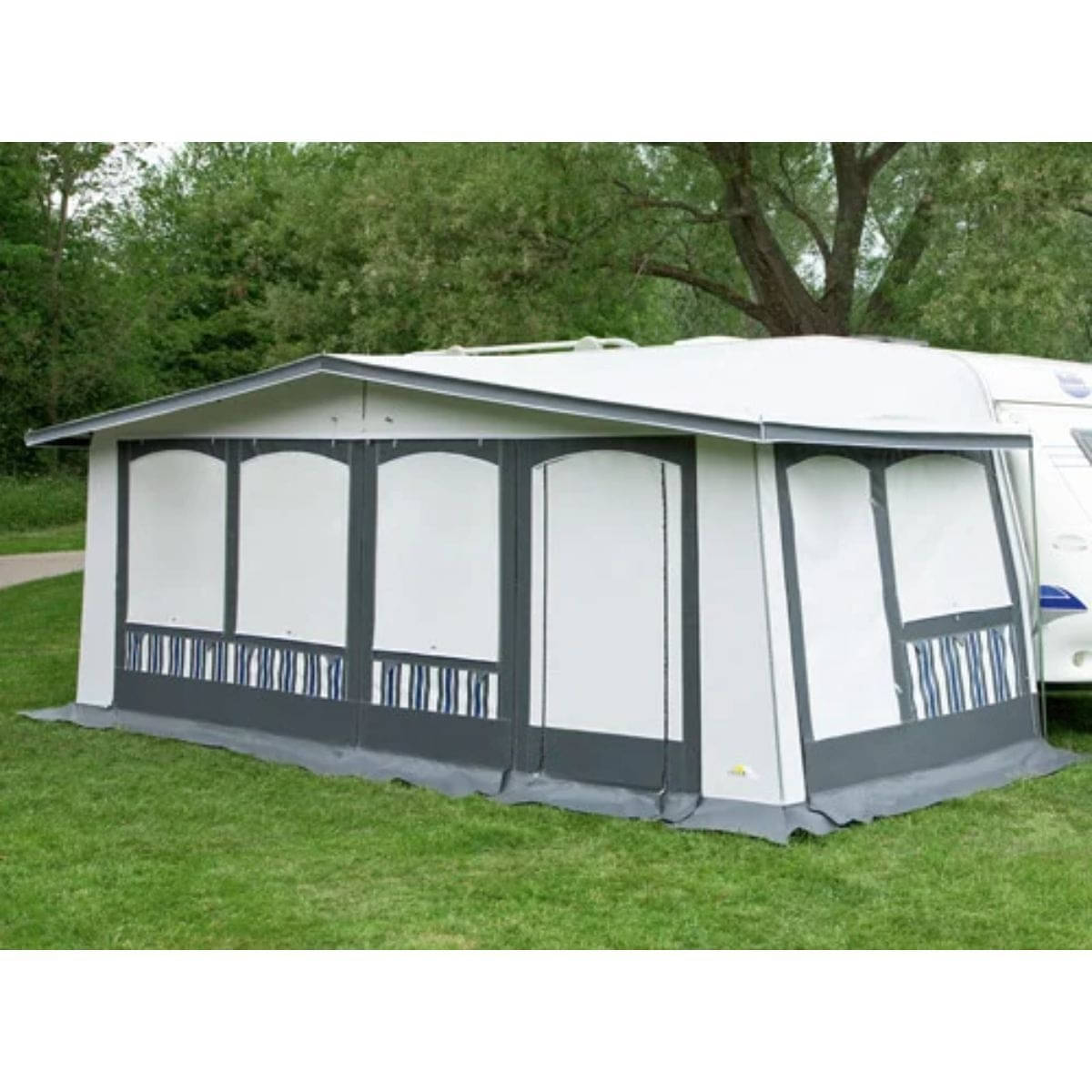 DWT Wohnwagen-Vorzelt CARAT Gr. 14 Umlaufmass 941-970 cm Tiefe 240 cm mit 32 mm Alu-Gestaenge - 144524A32