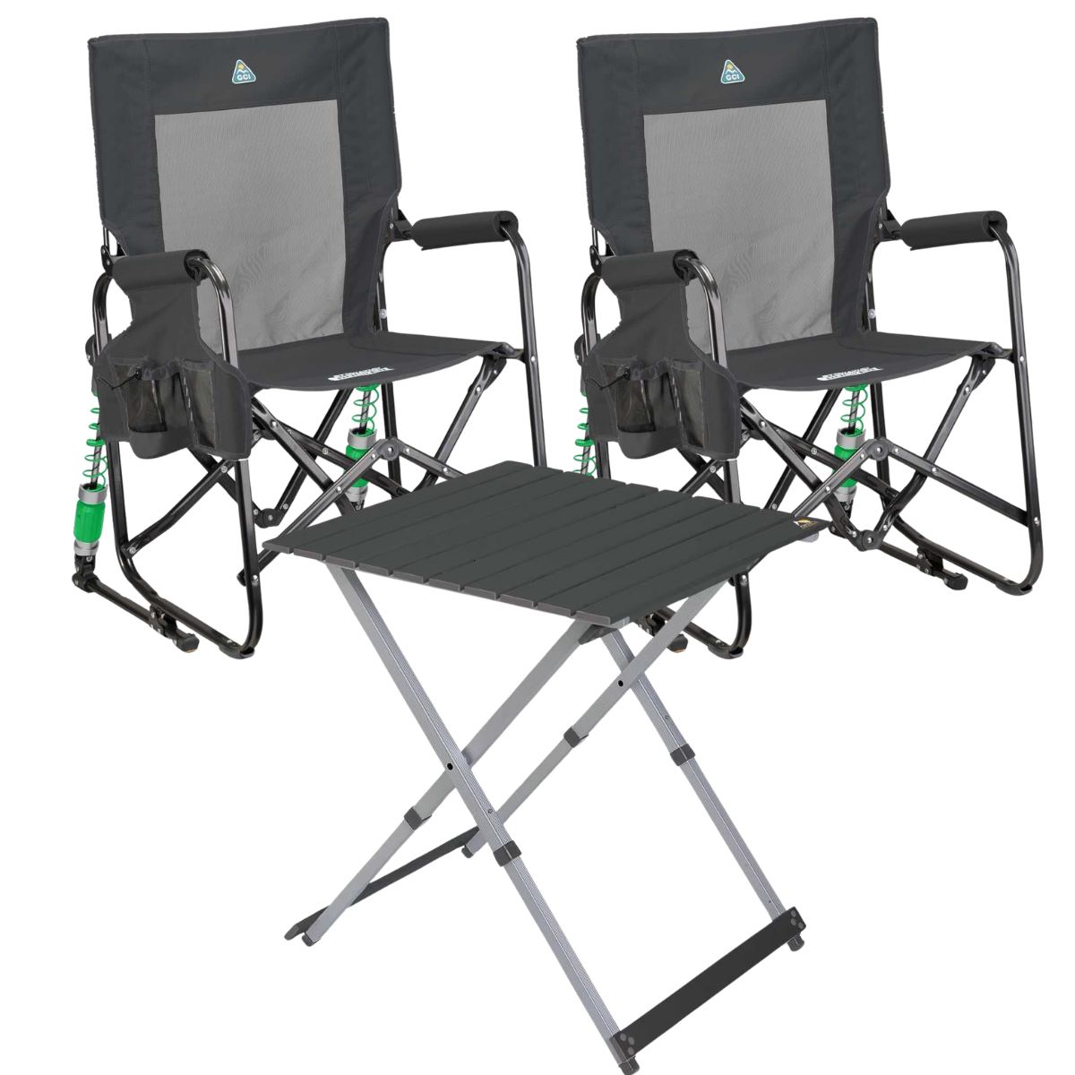 Set GCI Tisch Camp Table 25 & 2 Schaukelstühle Adjustable Rocker Dark Charcoal Set GCI Tisch Camp Table 25 - 2 Schaukelstuehle Adjustable Rocker Dark Charcoal - 450339 39226