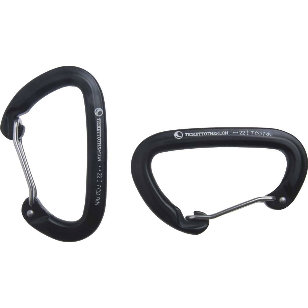 TICKET TO THE MOON Aluminium Carabiner 22kN 2200 kg 2er-Set TICKET TO THE MOON Aluminium Carabiner 22kN 2200 kg 2er-Set - TMBINER22