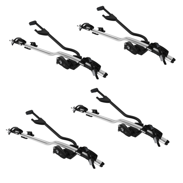 THULE 598 ProRide Fahrradtraeger Dach silber 4er Set Spar-Pack