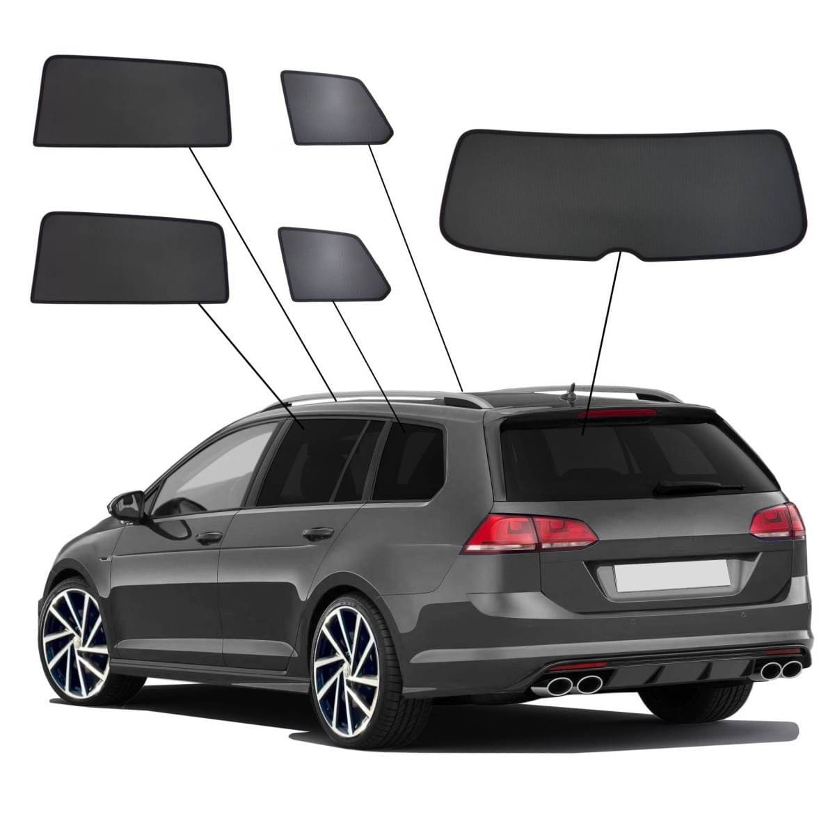 WINDESA SunClip Sonnenschutz - Sichtschutz VW Golf 7 Variant Bj. 2012-2020 Set ABC - sun-10403abc