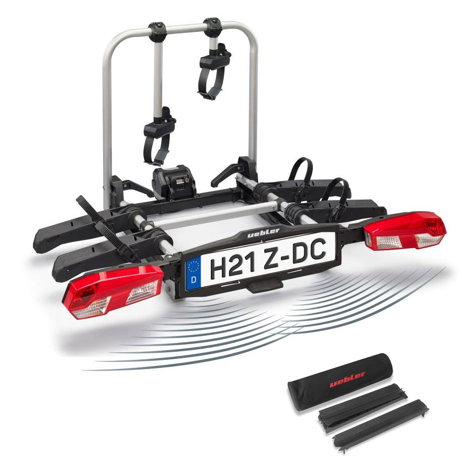 UEBLER H21 Z DC Fahrradtraeger 18170-DC 2 Raeder mit 90° Abklappung Rueckfahrkontrolle inkl. Auffahrschiene