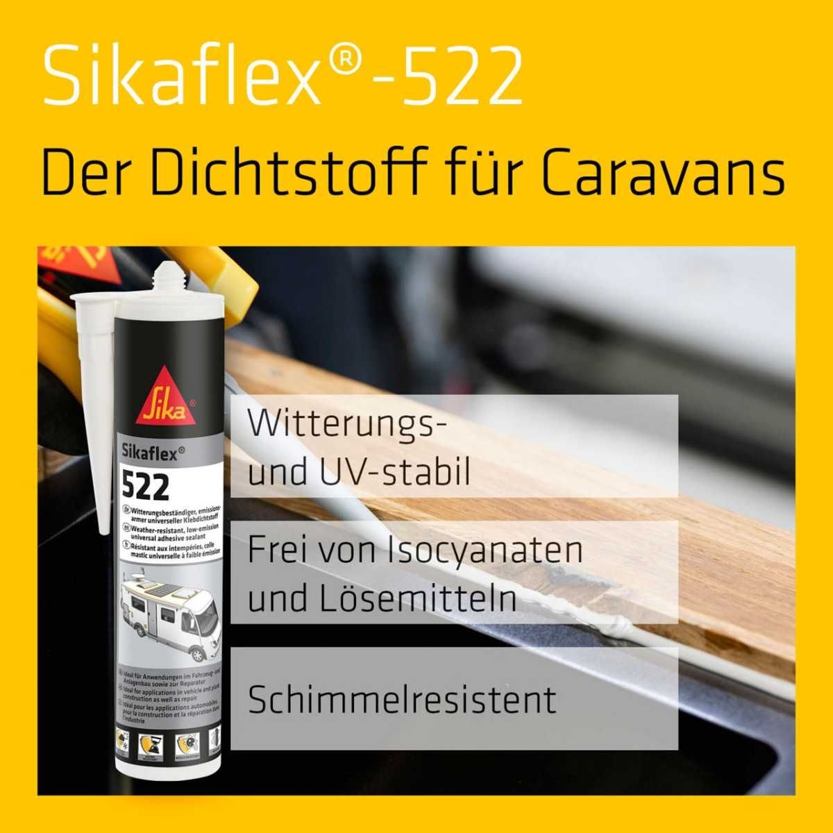 SIKA Kleb- und Dichtstoff Sikaflex - 522 Weiss 100 ml - 694205