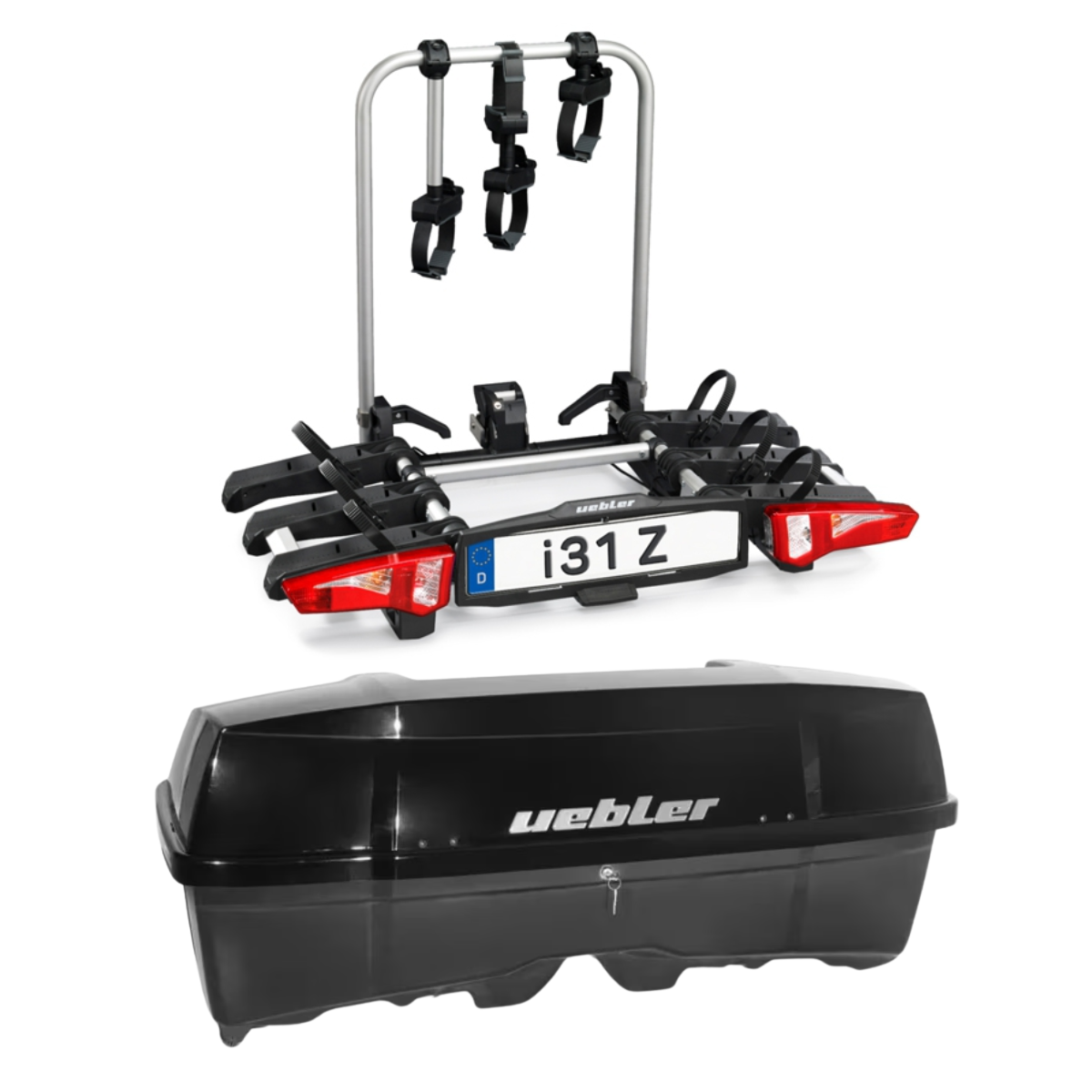 Set UEBLER i31 Z Fahrradtraeger 18130 3 Raeder faltbar inkl. Heckbox - 18130 25080