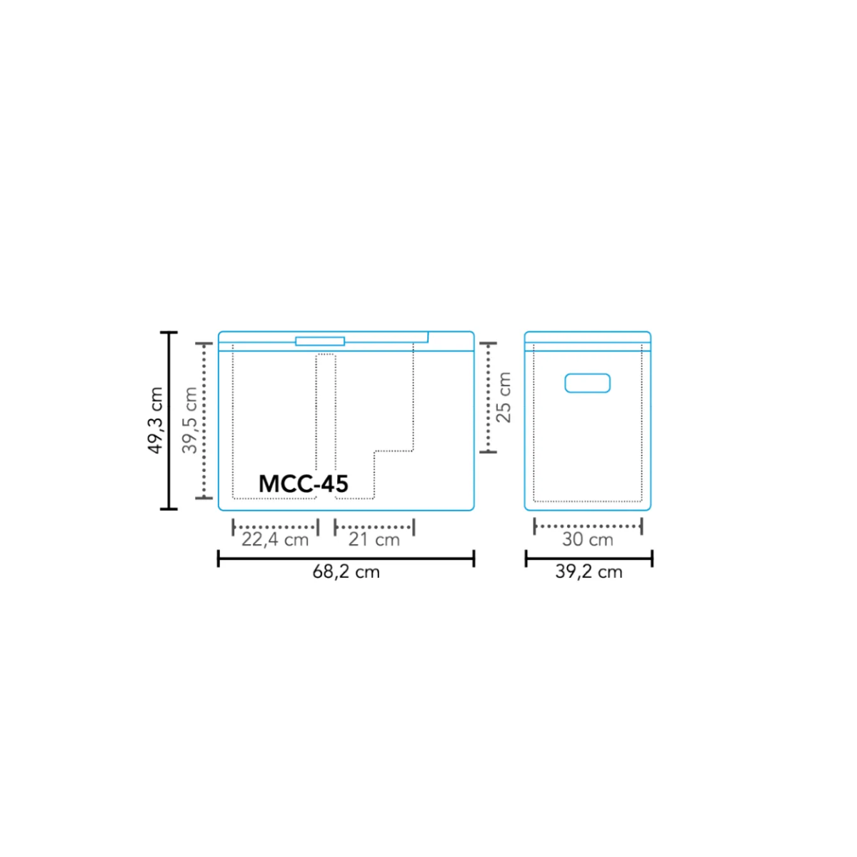 MESTIC MCC-45 Dual Zone Kompressor Kuehlbox 12-24-230 V 45 L - 1512570