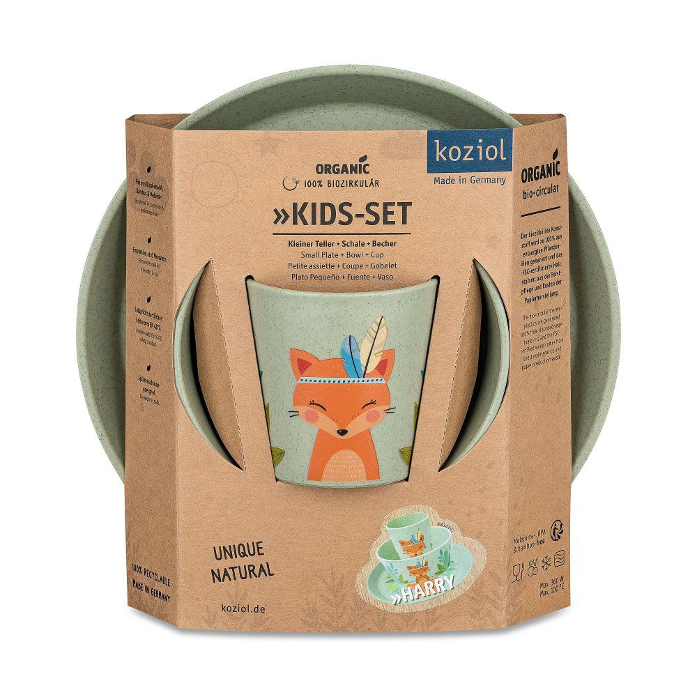 KOZIOL Kindergeschirr CONNECT HARRY organic green 3-tlg. - 2028668