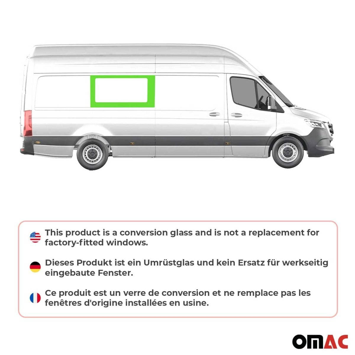 OMAC Seitenfenster Seitenscheibe MB Sprinter W906 L2/L3/L4 Bj. 2006-2018 Mitte Rechts Schiebetür OMAC Seitenfenster Seitenscheibe MB Sprinter W906 L2-L3-L4 Bj. 2006-2018 Mitte Rechts Schiebetuer - 4724405-1MSDFR