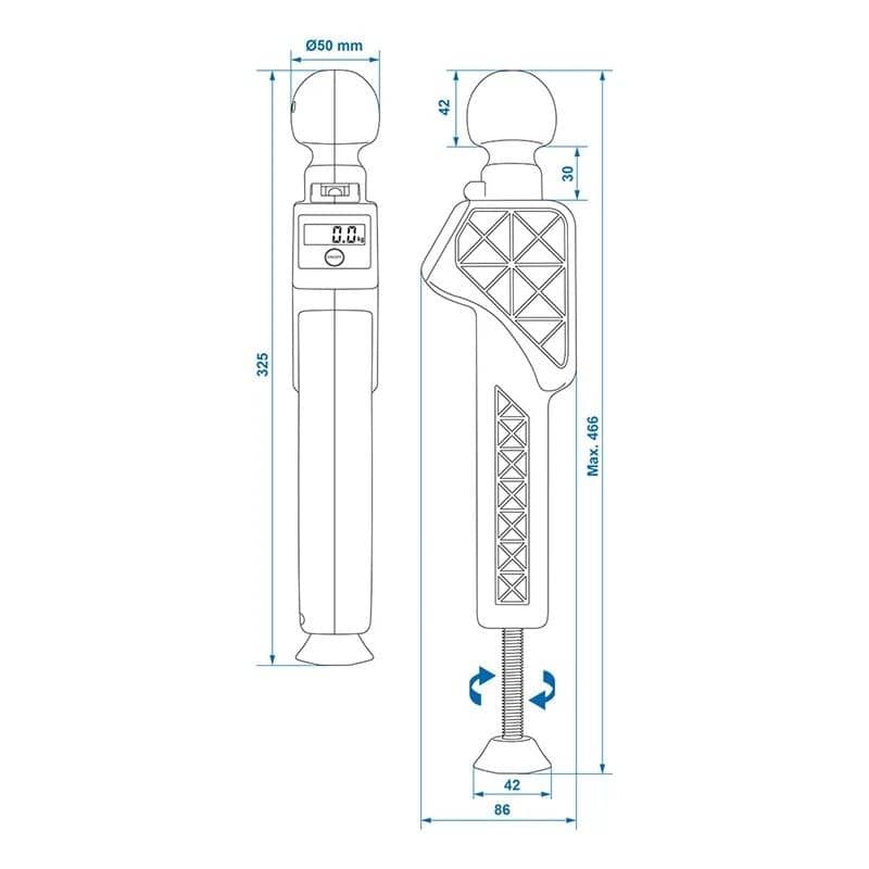 ProPlus digitale- hoehenverstellbare Deichselwaage bis 150 kg Stuetzlast 360848V01