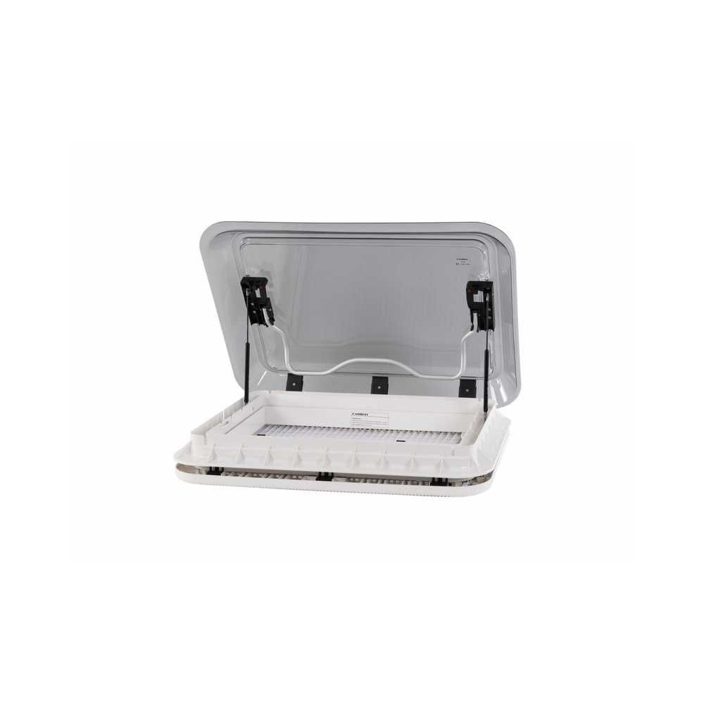 CARBEST Dachhaube 700 x 500 mm mit Zwangsbelueftung Dachstaerke 25-60 mm Grau getoent - 318540